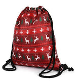 Violet Mist Print Drawstring Bag Tote Gym Sack Cosmetic Bag Backpack (Red Elk)