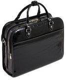 Siamod San Martino 35305 Black Leather Ladies’ Detachable-Wheeled Laptop Case