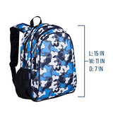 Wildkin 15 Inch Kids Backpack for Boys & Girls, 600-Denier Polyester Backpack for Kids, Features Padded Back & Adjustable Strap, Perfect Size for School & Travel Backpacks, BPA-free (Blue Camo)