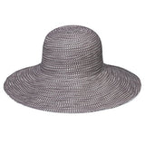 Wallaroo Hat Company Women’s Petite Scrunchie Sun Hat – Grey/White Dots – UPF 50+