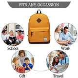 Vaschy Unisex Classic Water Resistant School Backpack Bookbag for College Fits 14Inch Laptop Yellow