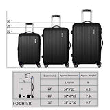 Fochier 3 piece Luggage Set Expandable Lightweight Spinner Suitcase with TSA Lock