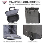 Travelers Club Luggage 16" Top Expandable Rolling Underseater W/USB Port, Dark Gray Suitcase,