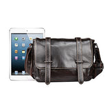 Berchirly Retro Leather Tote Bag Women Shoulder Sling Bag Satchel Chocolate Black