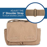 US Air Force Army Heavyweight Canvas Messenger Shoulder Bag in Mocha & Black