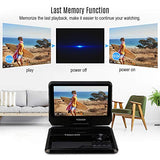 TENKER 11" Portable DVD Player with 9.5" Swivel Screen, Built-in Rechargeable Battery and SD Card Slot & USB Port [Upgraded Version]