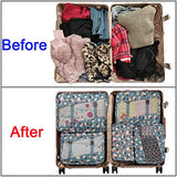Allfourior Travel Packing Cubes -5 Set Compression Package Luggage Organizers