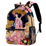 LORVIES Japanese Geisha Girl Backpacks for Traveling Hiking Shopping