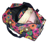 4Pc Duffel Travel Bag Clutch Toiletry Cosmetic Purse Tote Set Multi Color Flowers