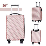 4PC 18-28 Inch Hardshell Luggage ABS Luggages Sets With Spinner Wheels Hard Shell Spinner Carry On Suitcase (Rose Gold, 4 PCS)