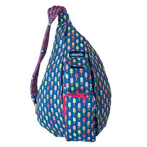 KAVU Rope Bag Shoulder Sling Cotton Crossbody Backpack - Popsicle Party