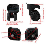 BQLZR 90mm Black W223 Small Luggage Caster 360 Degree Rotation Replacement Wheels for Luggage