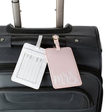 Travel Mr and Mrs Luggage Tags: Cute, Unique Pink and White, Flexible and Sturdy Leather Suitcase Bag Identifiers for Men and Women - Baggage Tag Identification Set of 2 for Cruise or Airplane Travel