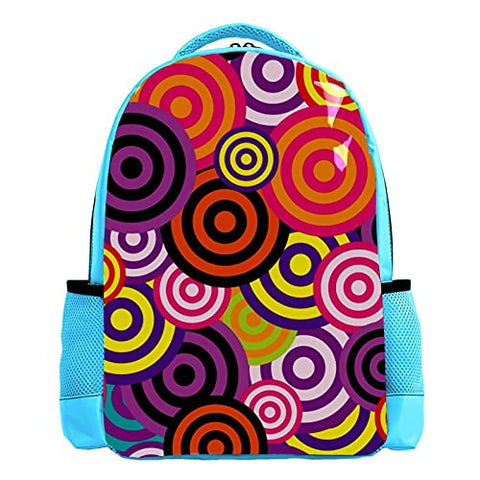 LORVIES Colorful Swirl Round Cute Backpack Kids School Book Bags for Elementary Primary Schooler for Boys