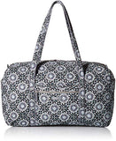 Vera Bradley Iconic Large Travel Duffel, Signature Cotton, Charcoal Medallion, charcoal medallion, One Size