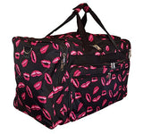 22" Fashion Multi Pocket Gym Dance Cheer Travel Carry On/Duffle Bag (Blank - Hot Lips)
