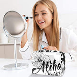LEVEIS Aloha Greeting And Hibiscus PVC Cosmeticl Bag Makeup Handy Pouch Zipper Large Travel Toiletries Organizer, Waterproof