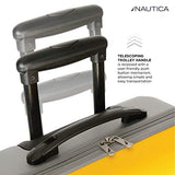 Nautica Hardside Carry On Luggage - 20 Inch Spinner Wheels Suitcase Lightweight Rolling Travel Bag for Under Seat, Yellow/Silver