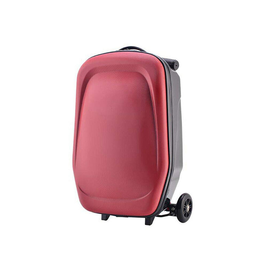 Scooter Suitcase,20" Travel Trolley Luggage Bag With 3 Wheels for Business Travel School USA Stock (Wine Red)