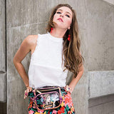 Metallic Stylish Fanny Pack With Adjustable Release Buckle (Angelia Follows Dream)