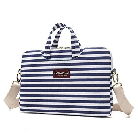 Canvaslove Breton Top Canvas Laptop Shoulder Messenger Bag Case Sleeve Briefcase 15 Inch For 14