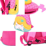 Moonmo Toddler Kids Waterproof Pre School Bag Cute 3D Animal Children School Backpack (Mermaid Rose)