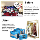 G4Free Packing Cubes 6pcs Set Travel Luggage Organizers Accessories Small, Medium, Large (Blue-6pcs)