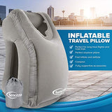 Sencezo Inflatable Travel Pillow Sleep Aid - with Eye Mask, Earplugs, & Carry Pouch - Airplane Pillow for Long-Haul Flights & Road Trips - Fast Inflate / Deflate, Compact, & Fully Supportive Accessories