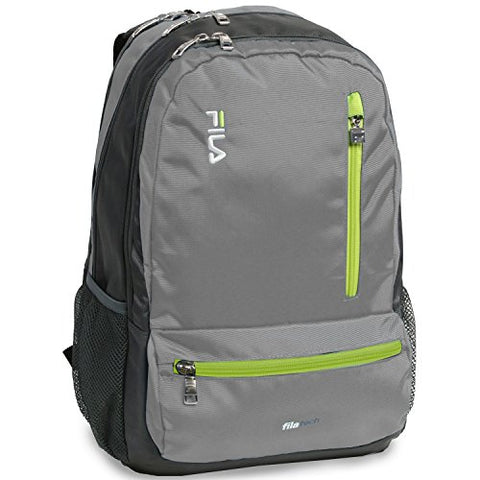 Fila Nexus 5 Pocket School Laptop Tablet Backpack, Grey