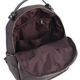Damara Womens Rivet Adorn Schoolbag Waterproof Fabric Travel Backpack,Wine Red