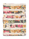 Tropical Flowers Stripes Beige Printed Canvas Passport Holder Cover Case Was_11