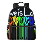 NiYoung Fashion Leisure Backpack for Girls Teenage School Backpack Women Print Backpack Purse Rainbow Gay Pride Rainbow Heart Love is Love