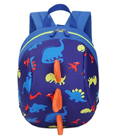 Toddler kids Dinosaur Backpack Book Bags with Safety Leash for Boys Girls (6 Dark blue)