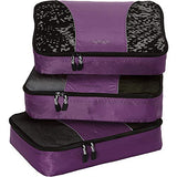 eBags Medium Packing Cubes for Travel - 3pc Set - (Eggplant)