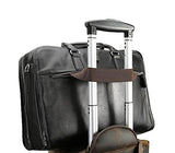 Polare Men'S Real Soft Napa Leather 17.3'' Briefcase Laptop Business Bag Black