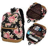 School Backpack Girls Teens Bookbags Set, 15" Women Laptop Bag + Lunch Tote Bag + Clutch