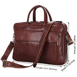 Men's Laptop Bag, Berchirly 15-inch Retro Leather Briefcase Lawyer Office Handbag Computer Shoulder