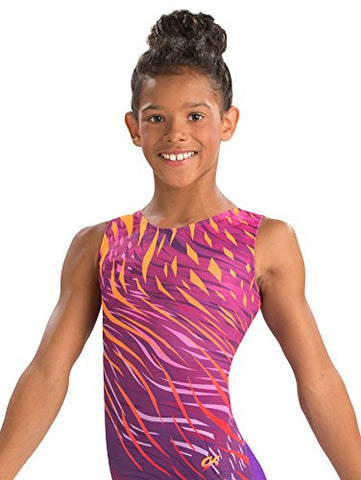GK Sassy Safari Gymnastics Leotard (Pink Purple & Orange) | Ballet Dance Athletic One-Piece for