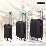Luggage Sets 3 Piece Suitcase Spinner Travel Carry Eco-friendly with Password Lock Lightweight Durable,Black