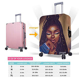NiYoung Travel Luggage Suitcase Cover Baggage Cover - African American Black Woman Girl Painting, Elastic Dustproof Luggage Case Zipper Protective Cover, Fits 18/20/22/24/26/28 Inch Luggage