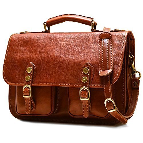 Floto Poste Messenger Bag in Saddle Brown Calfskin Leather