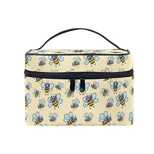 Makeup Bag Cute Bee Yellow Travel Cosmetic Bags Organizer Train Case Toiletry Make Up Pouch