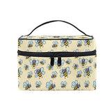 Makeup Bag Cute Bee Yellow Travel Cosmetic Bags Organizer Train Case Toiletry Make Up Pouch