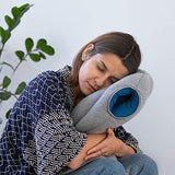 OSTRICH PILLOW ORIGINAL Travel Pillow for Airplane Flying - Travel Accessories for Head Support, Power Nap on Flight and Desk - Sleepy Blue