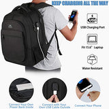 Travel Backpack for Men, Expandable Laptop Backpack with USB Charging Port, Large Anti Theft Business Computer Bag Water Resistant College School Bookbag Gift for Men Women Fit 15.6 Inch laptop, Black