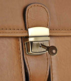 Zlyc Men Pu Leather Laptop Messenger Shoulder Bag Business Briefcase Top Handle Handbag, Brown