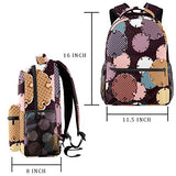 LORVIES Japanese Circle Pattern Lightweight School Classic Backpack Travel Rucksack for Girls Women Kids Teens