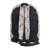 Damara Womens Allover Zipper Utility Expandable Canvas Backpack,Beige