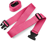 Premium Bright Colored Extra Long Luggage Straps, 2 Pk For The Price Of 1! (Black, Pink (2pk))