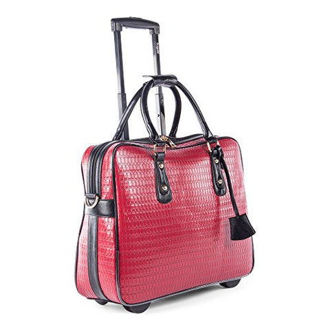 Bugatti Monica Ladies Business Case On Wheels, Synthetic Leather, Red
